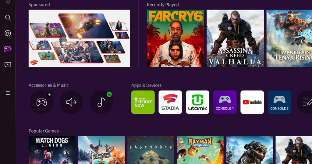 Samsung tvs gaming hub