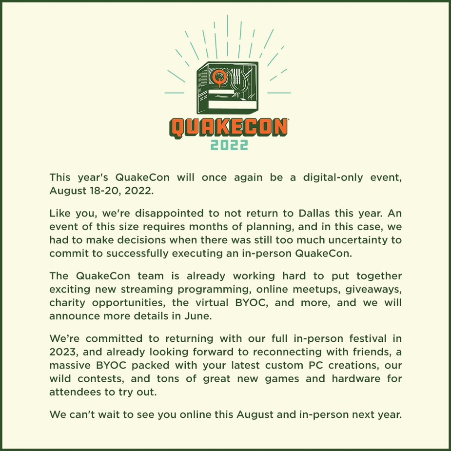 Quake Con 2022 details
